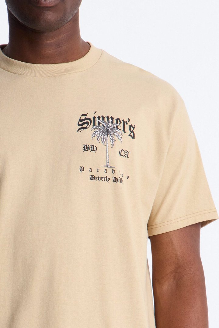 Sinner's Paradise Oversized Short Sleeve Tee - Sand