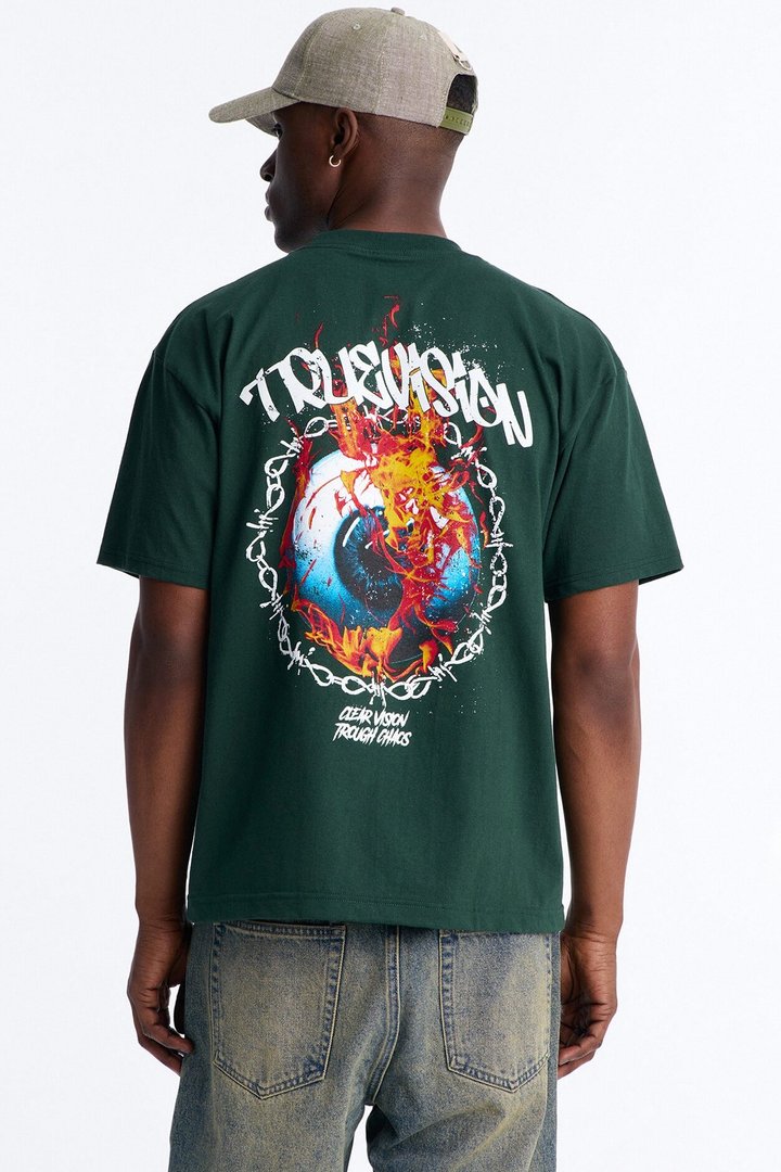 True Vision Boxy Short Sleeve Tee - Green