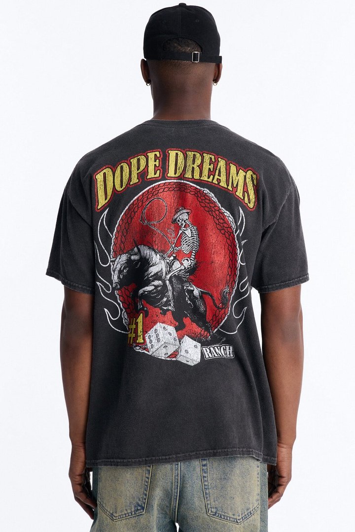 Dope Western Dreams Vintage Oversized Short Sleeve Tee - BlackWash