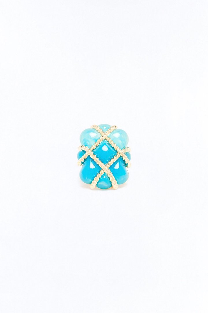 Soft Storm Jeweled Ring - Gold/Blue