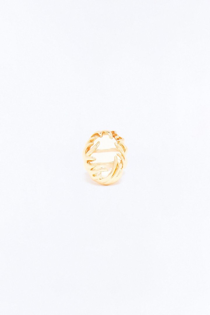 Pure Drama Jeweled Ring - Gold/Clear