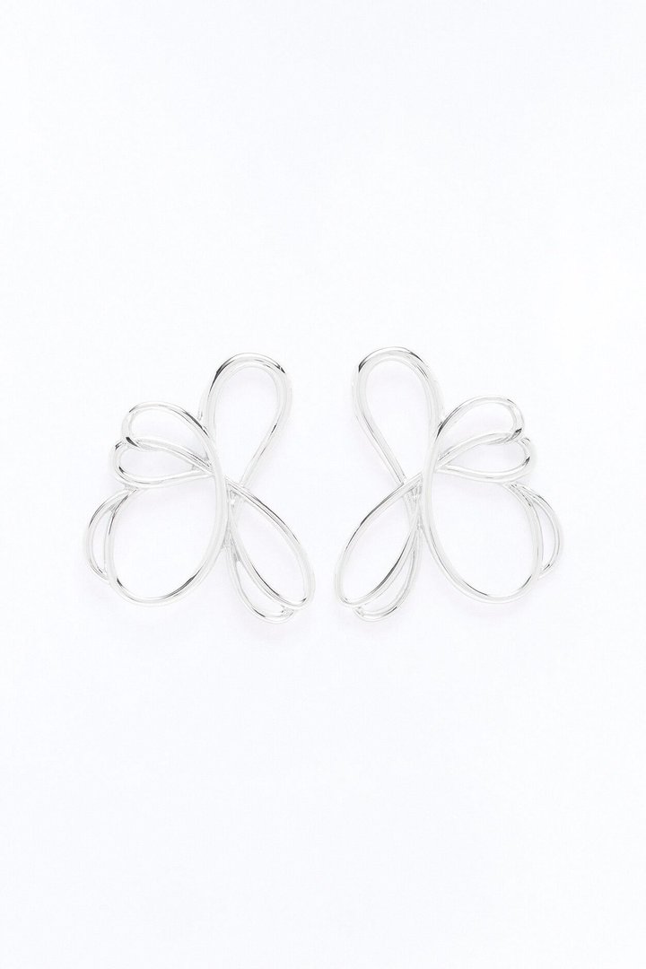 Work Of Art Abstract Earrings - Silver