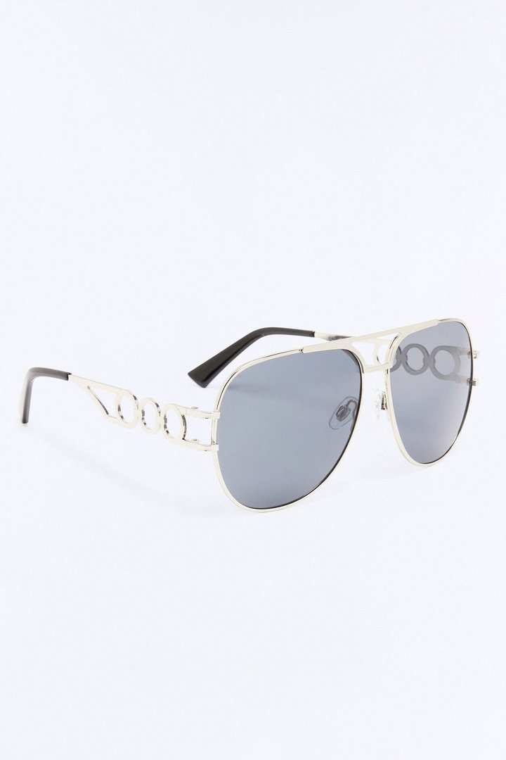 Shotgun Baddie Sunglasses - Silver/Black