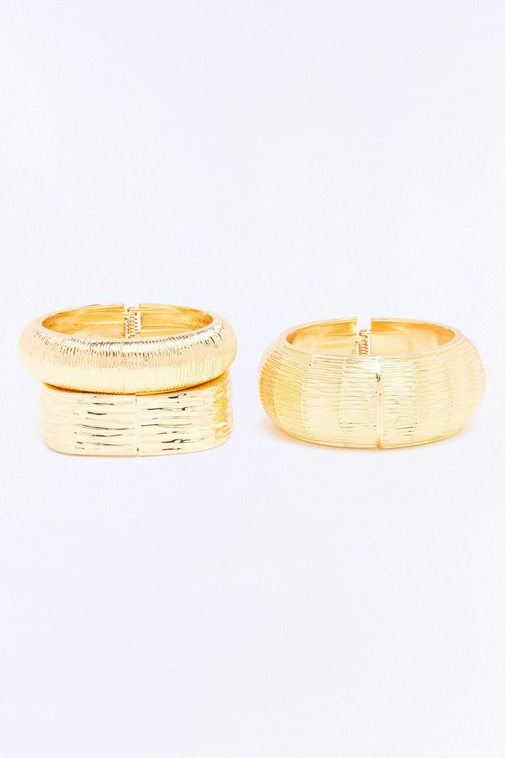 Caribbean Maya 3 Piece Bracelet Set - Gold