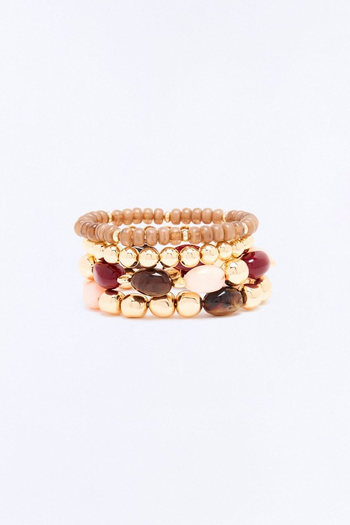 Energy Speaks Louder 4 Piece Bracelet Set - Gold/combo