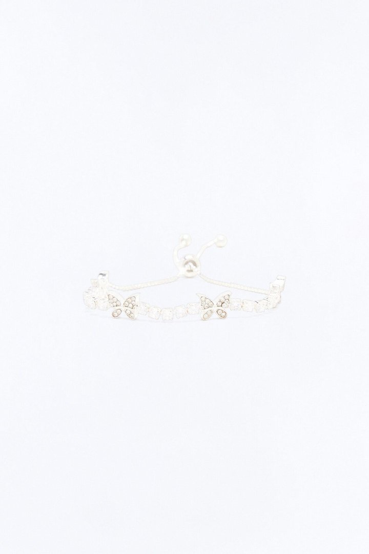 Cubic Zirconia Butterfly Spark Bracelet - Silver