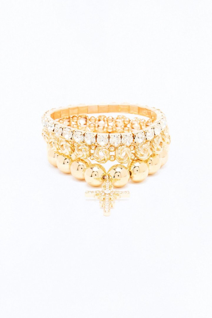 Rise Above 3 Piece Bracelet Set - Gold