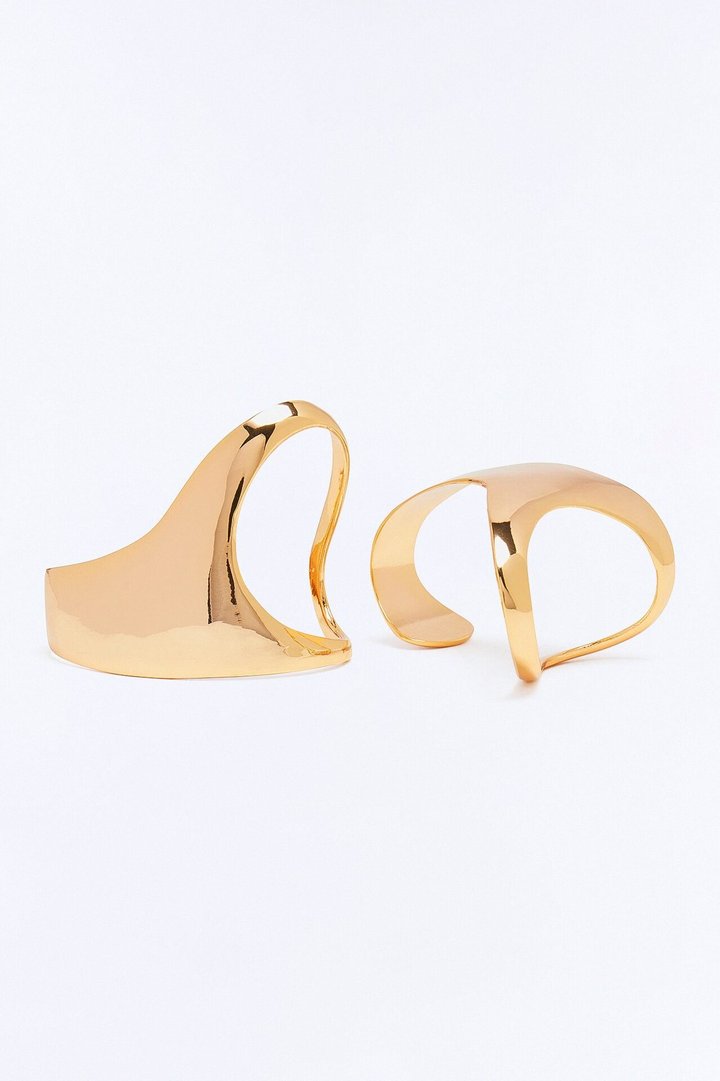 Playa Siren 2 Piece Hand Cuff Set - Gold