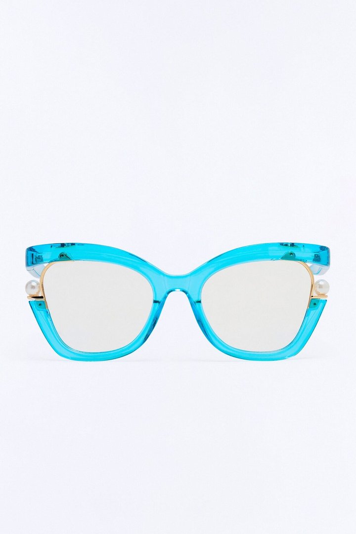 Tea House Blue Light Glasses - Blue
