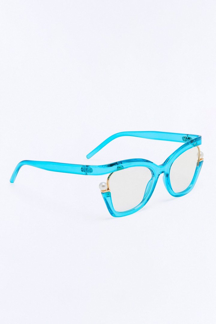 Tea House Blue Light Glasses - Blue
