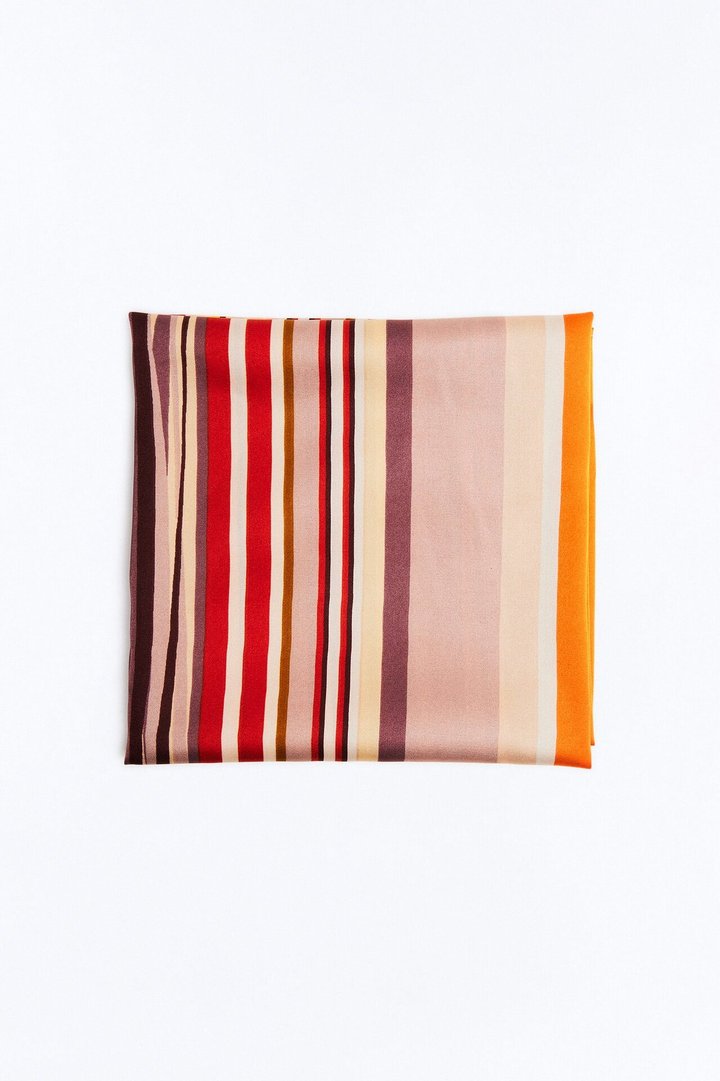 All About That Stripe Head Scarf - Orange/combo