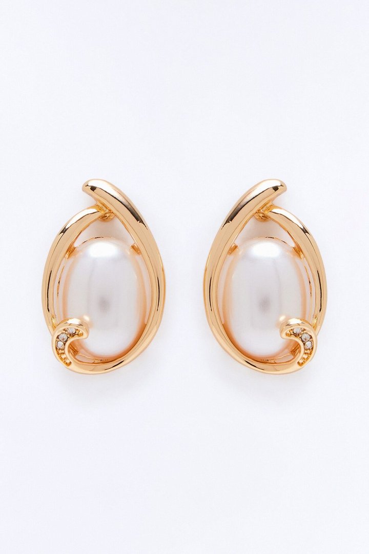 Drift Pearl Stud Earrings - Gold/combo