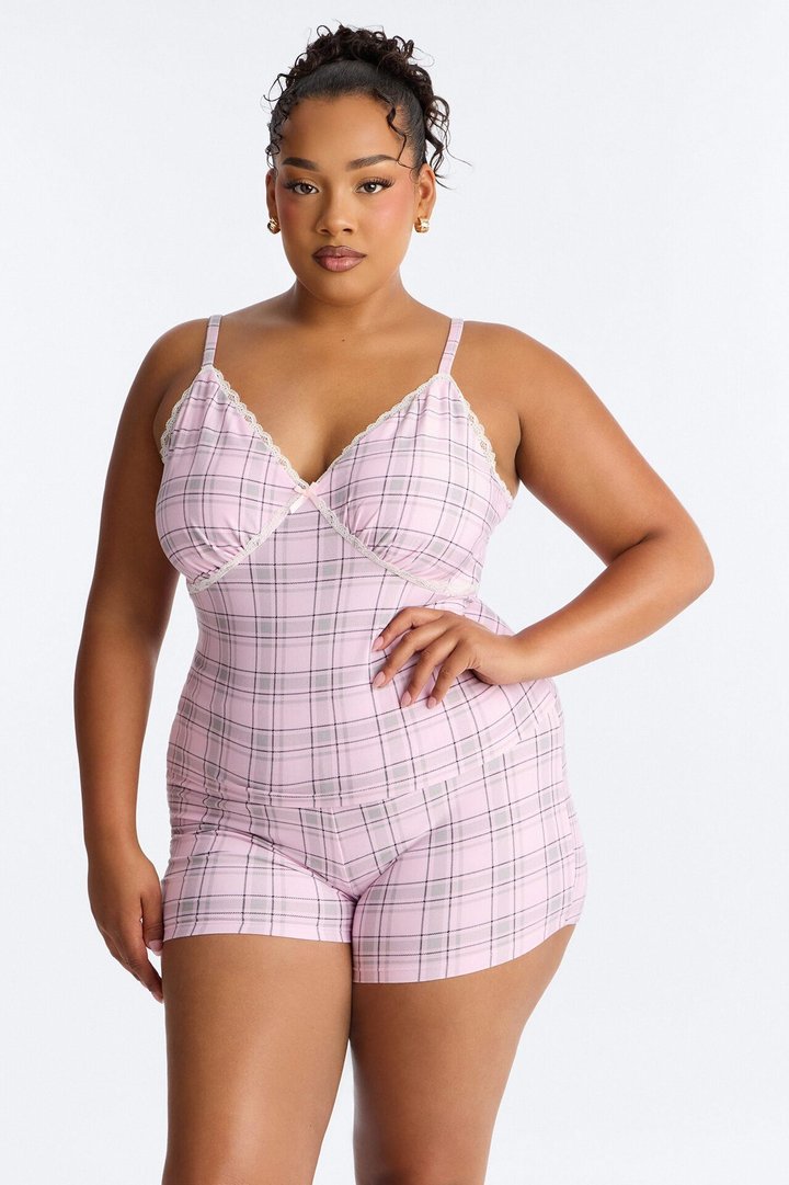 Nighttime Secrets Cami PJ Short Set - Pink/combo
