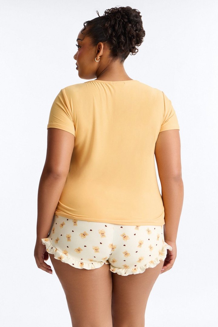 I'm Obsessed With Me Too 2pc PJ Short Set - Orange/combo
