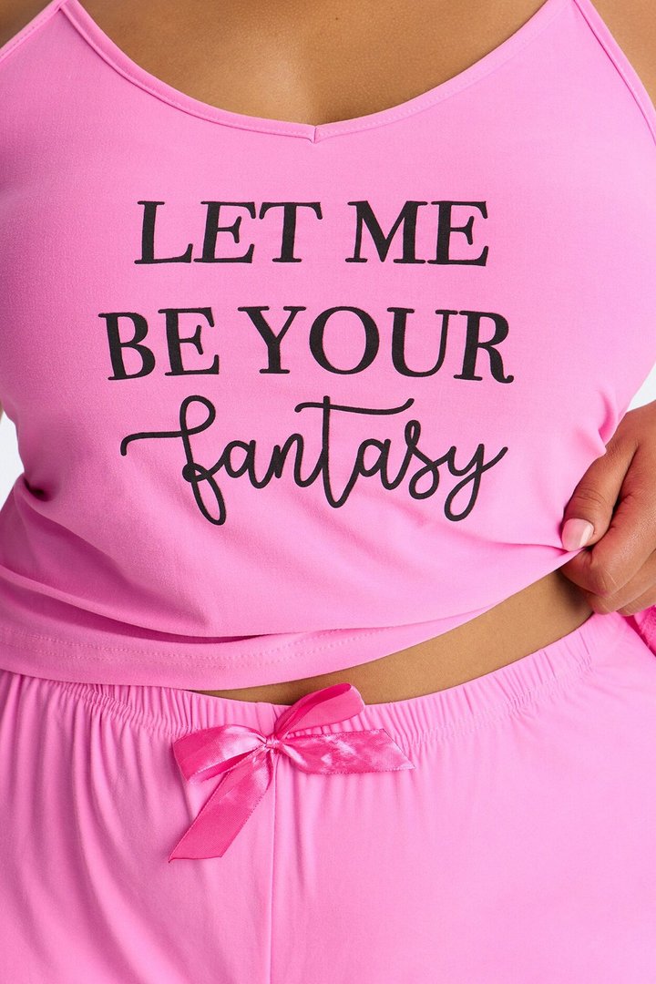 Let Me Be Your Fantasy 2pc Ruffle PJ Short Set - Pink