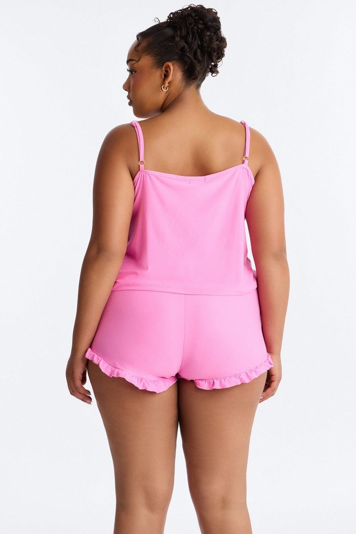 Let Me Be Your Fantasy 2pc Ruffle PJ Short Set - Pink