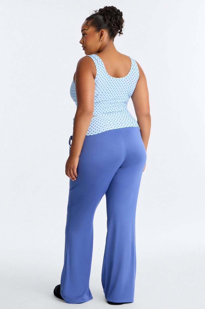 Petty Dreams Tank PJ Foldover Pant Set - Blue/combo