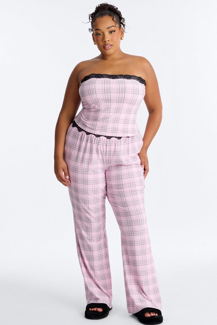 Sleeping Pretty Always Tube Top PJ Flare Pant Set - Pink