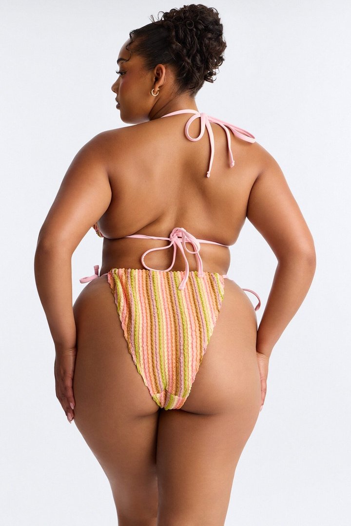 Callista 2 Piece Striped Bikini Set - Orange/combo