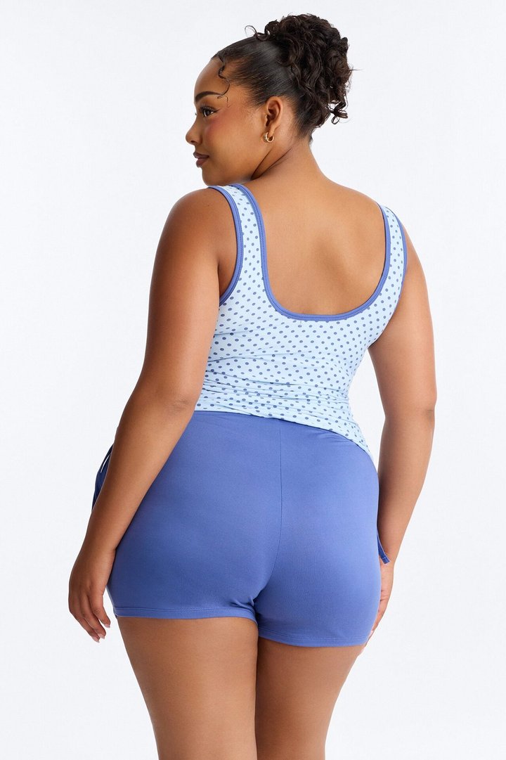 Soft Promises Cami PJ Foldover Short Set - Blue/combo