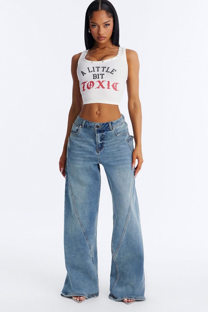 Tall Taking Space Baggy Jeans - Dark Wash