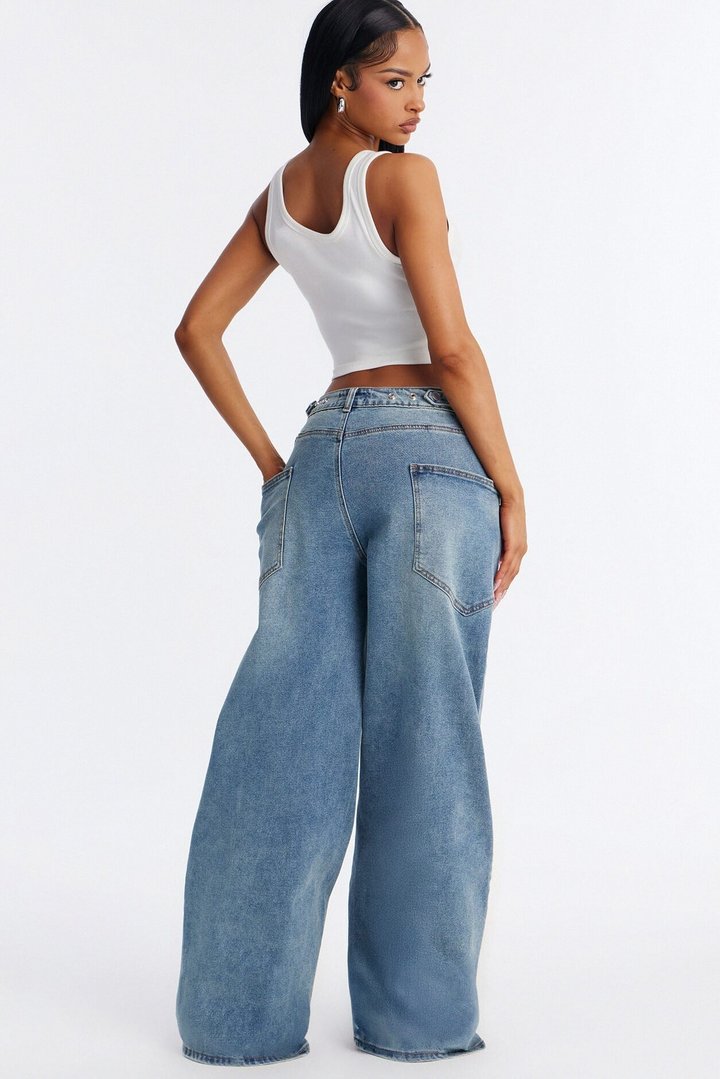 Tall Taking Space Baggy Jeans - Dark Wash