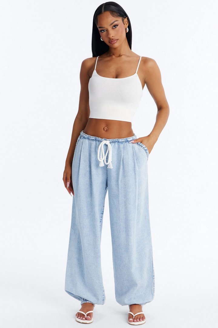 Bahama Babe Low Waist Pull On Jeans - Light Wash