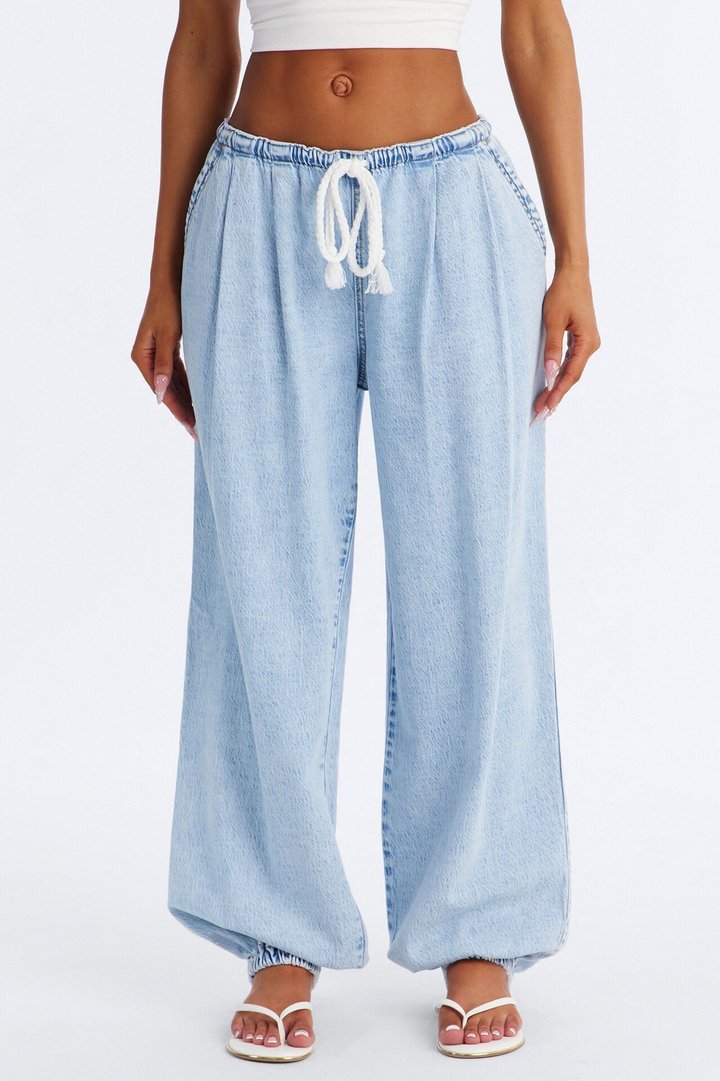 Bahama Babe Low Waist Pull On Jeans - Light Wash