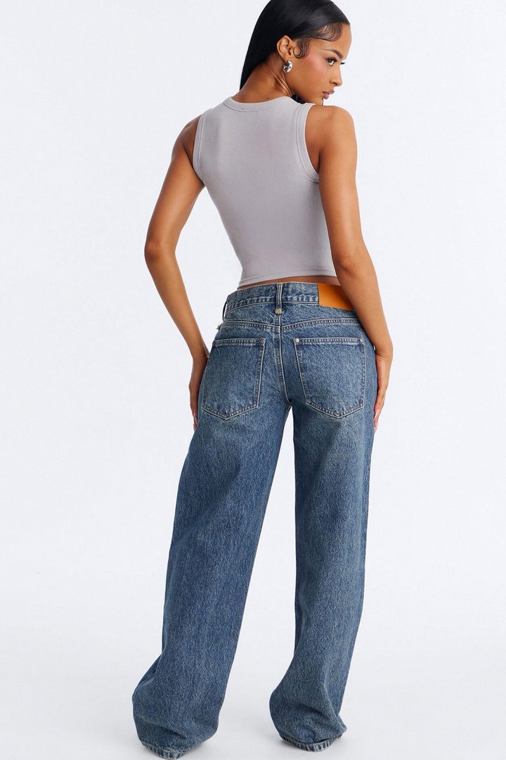 Ventura Low Rise Straight Leg Jeans - Vintage Wash
