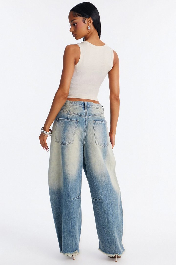Ciao Bella Barrel Leg Jeans - Vintage Wash