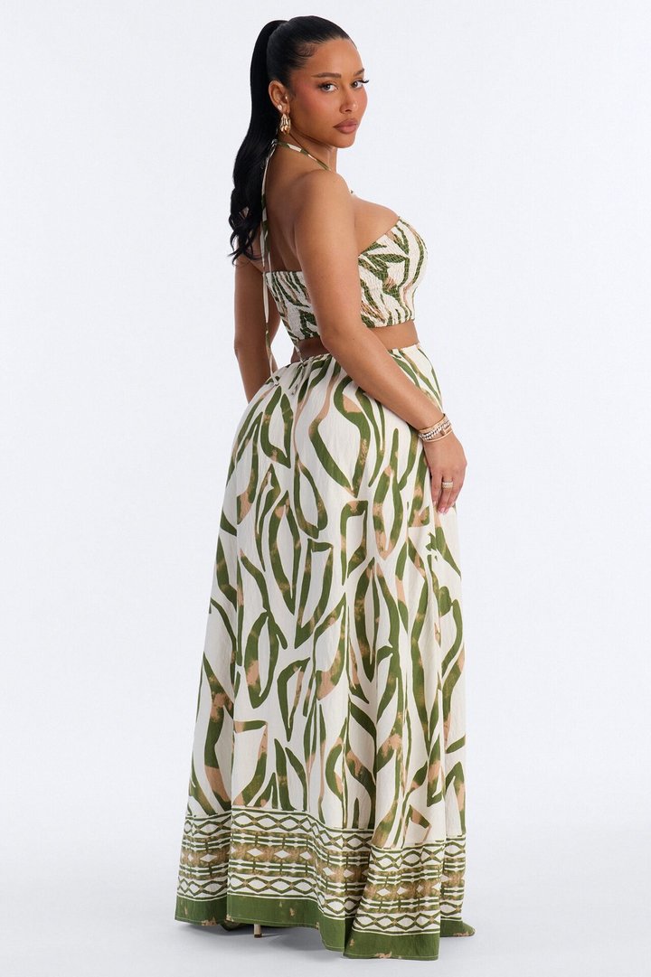 Hawaiian Islands Linen Maxi Dress - Sage