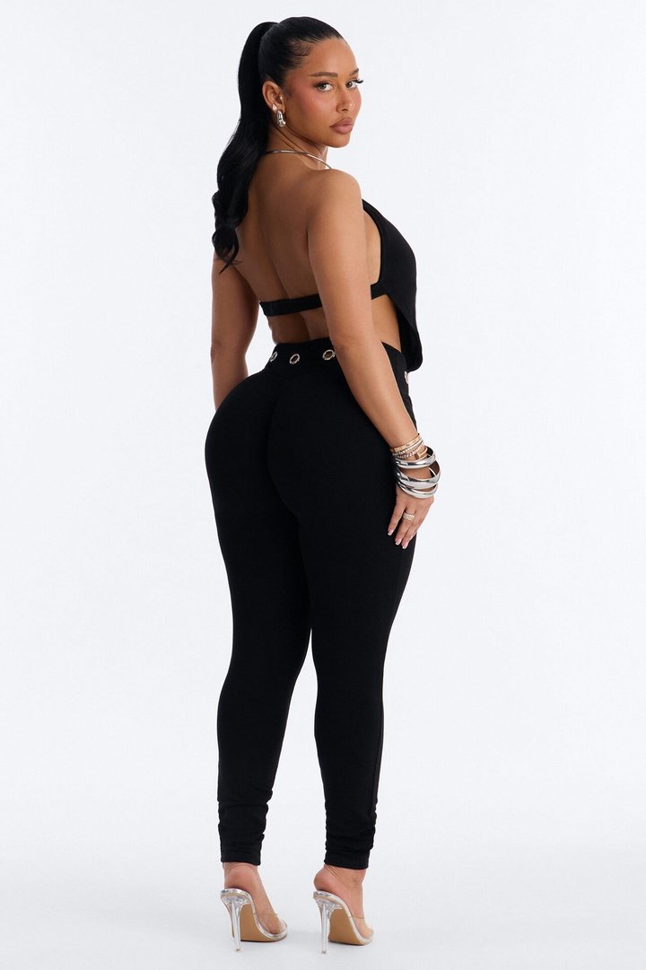 Mari Plunge Hardware Catsuit - Black