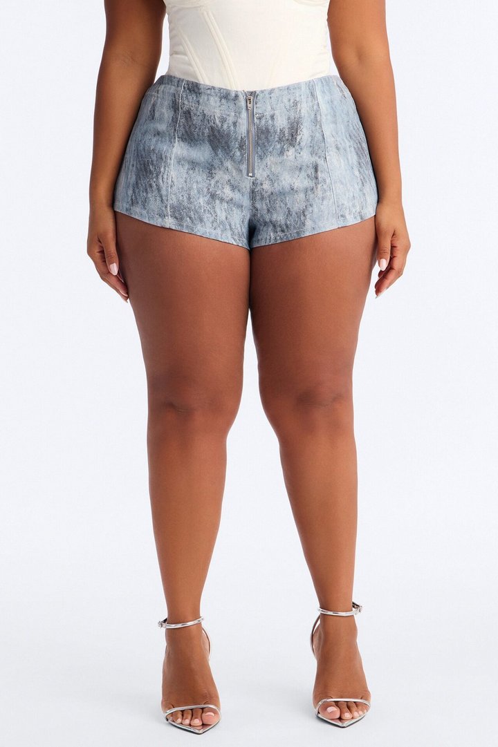 Cassie Twill Micro Short - Blue/combo