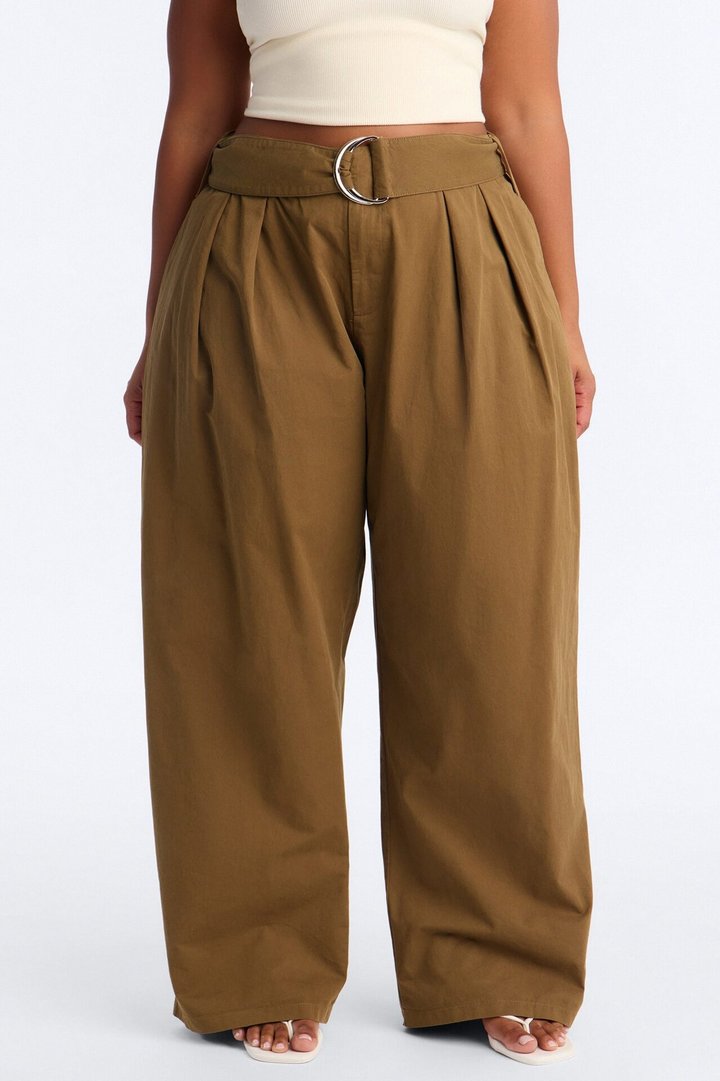 Santee Barrel Belted Pant - Olive