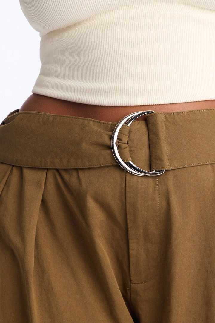 Santee Barrel Belted Pant - Olive