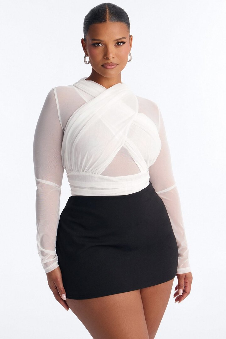Serena Mesh Bodysuit - White