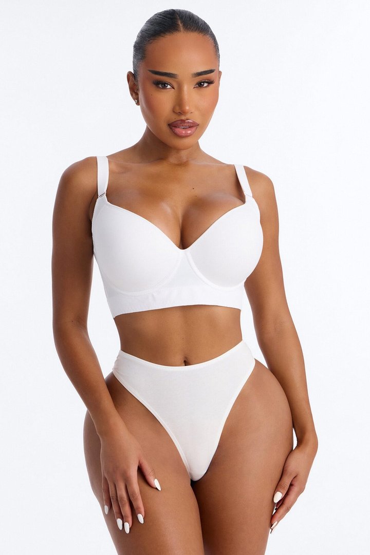 Supportive Underwire Lightly Padded Full Coverage Bra - White