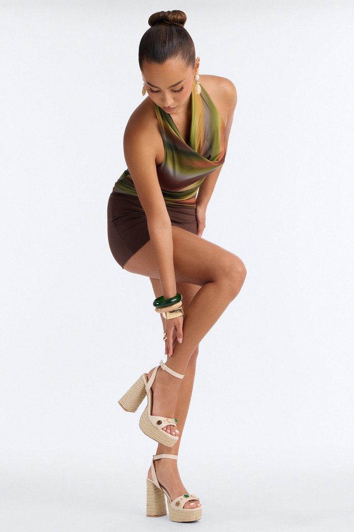 Ashia Jute Platform Heels - Cream