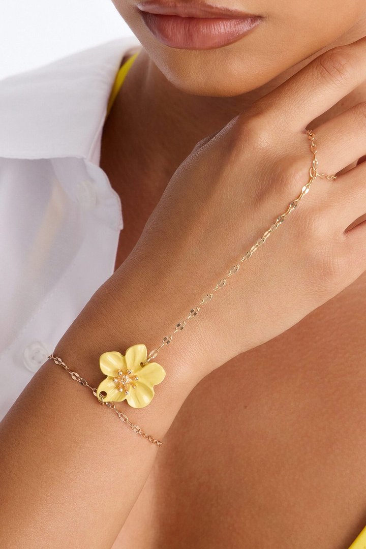 Aloha Cutie Hand Chain - Gold/Yellow