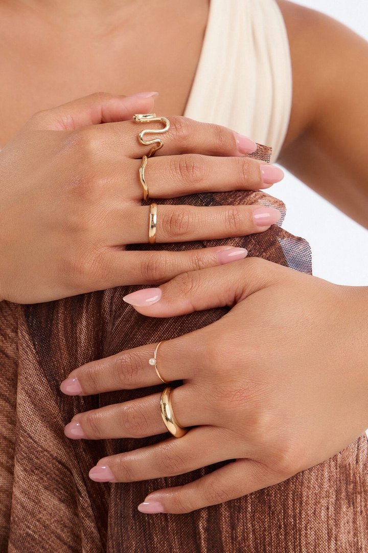Best To Me 5 Piece Ring Set - Gold