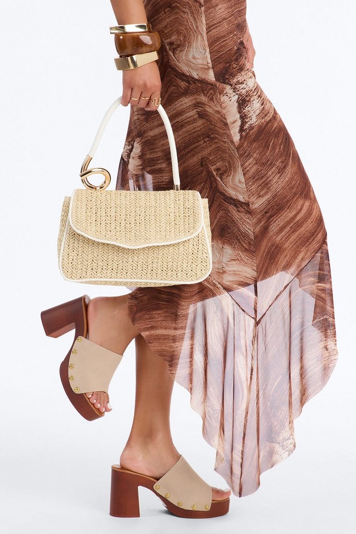 She's Twisted Satchel Handbag - Ivory