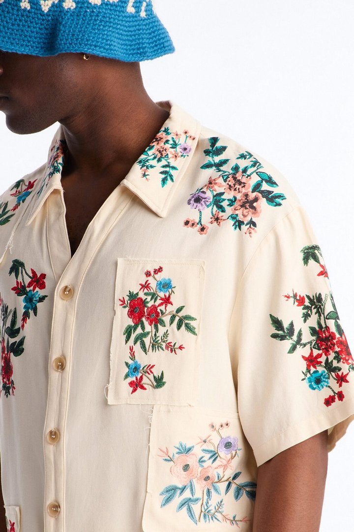 Relaxed Petals At Dusk Button Up Shirt - White/combo