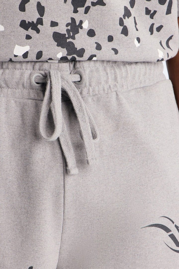 Menace Paint Splatter Embroidered Relaxed Sweatshort - Grey