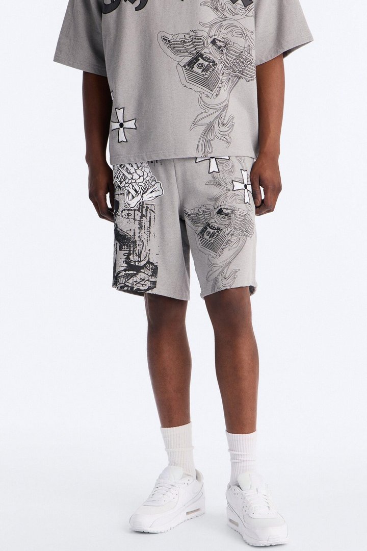 Chosen One Patch Relaxed Sweatshort - Grey