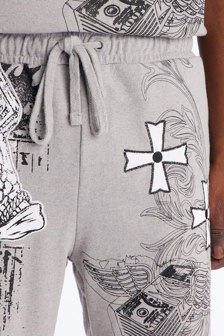 Chosen One Patch Relaxed Sweatshort - Grey