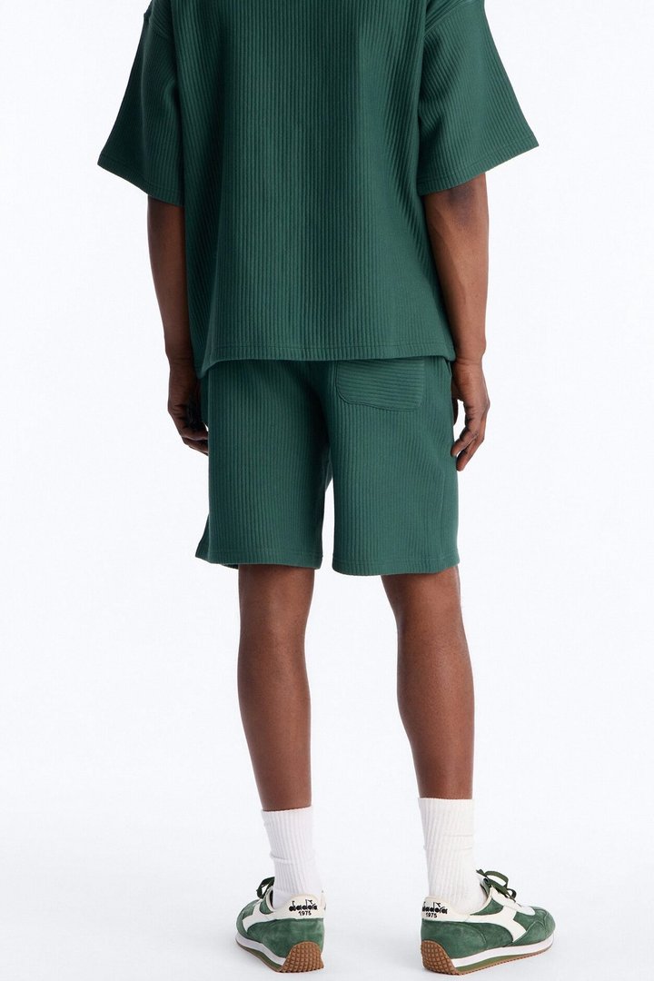 Textured Relaxed Sweatshort - Hunter Green