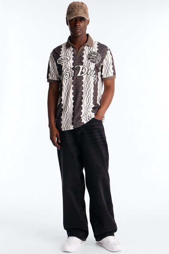 Von Dutch Johnny Collar Soccer Jersey - Chocolate
