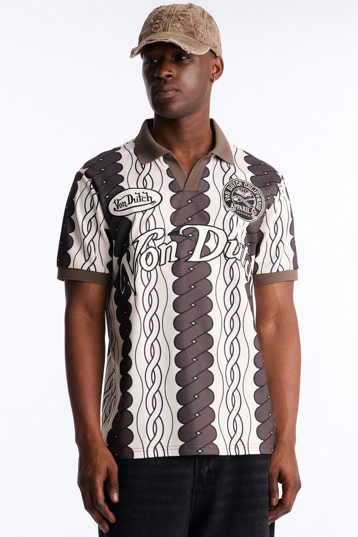 Von Dutch Johnny Collar Soccer Jersey - Chocolate