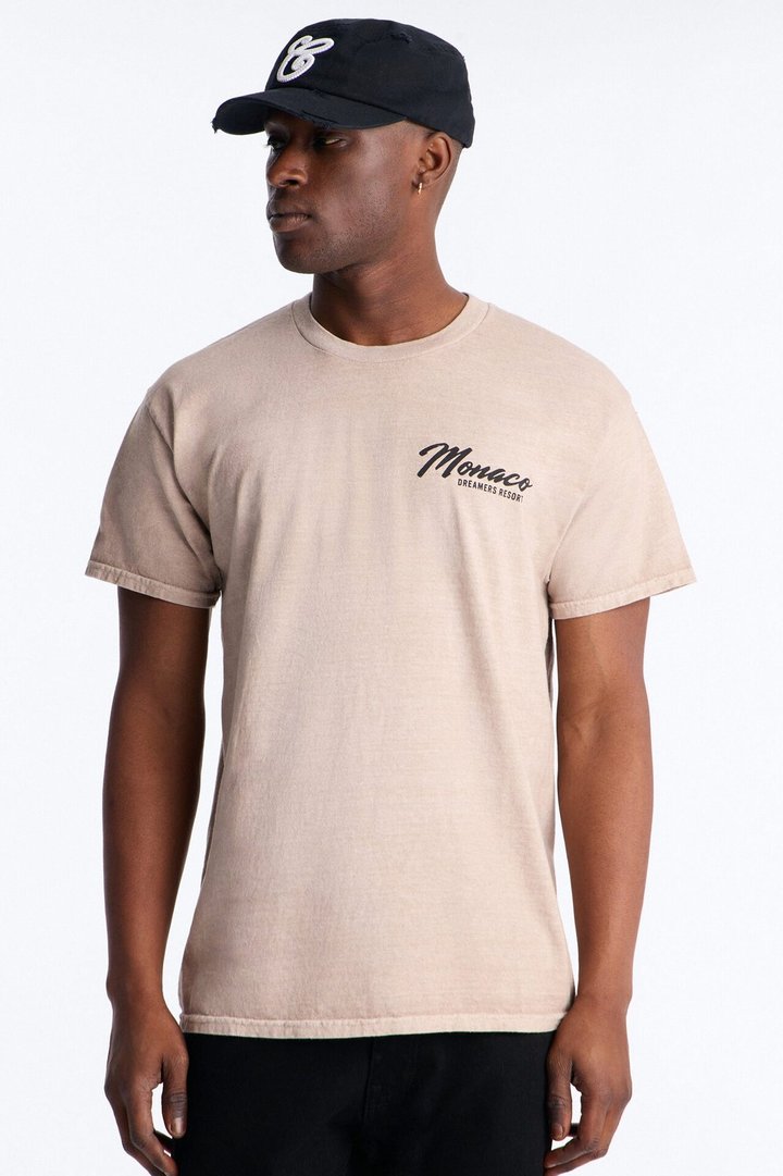 Monaco Classic Vintage Short Sleeve Tee - Taupe