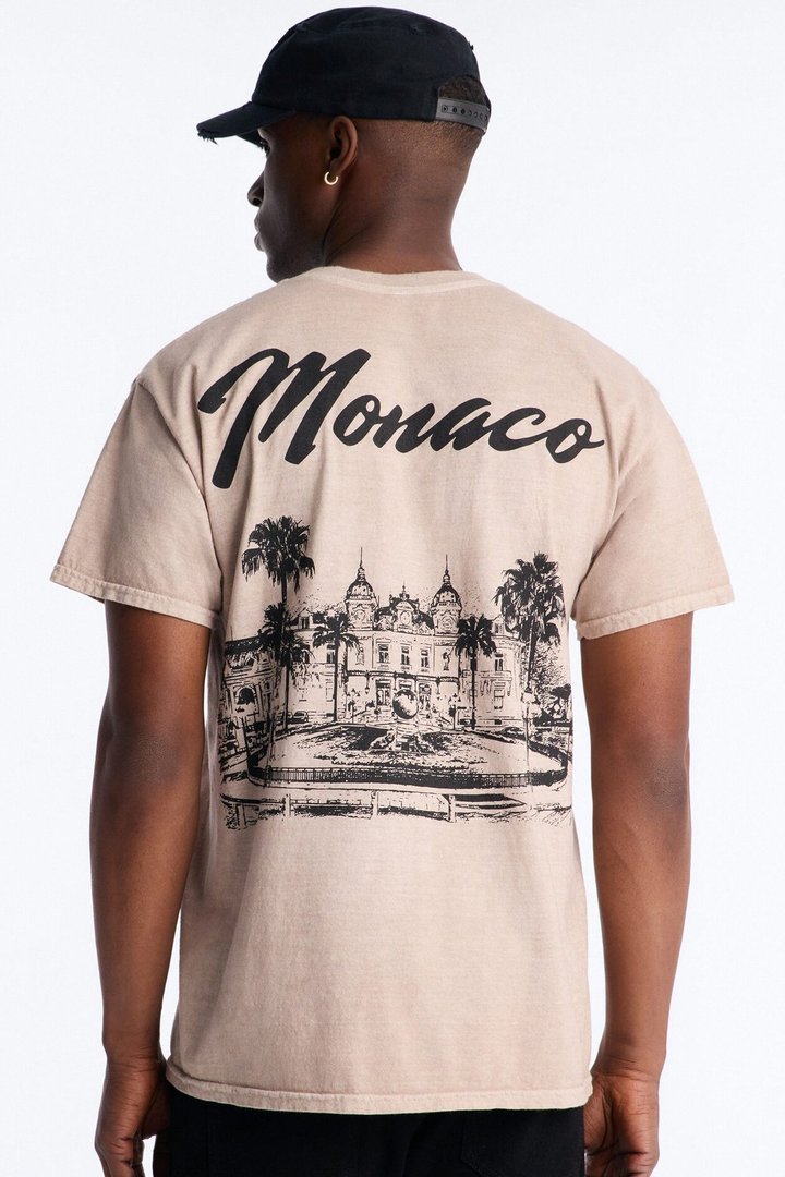 Monaco Classic Vintage Short Sleeve Tee - Taupe